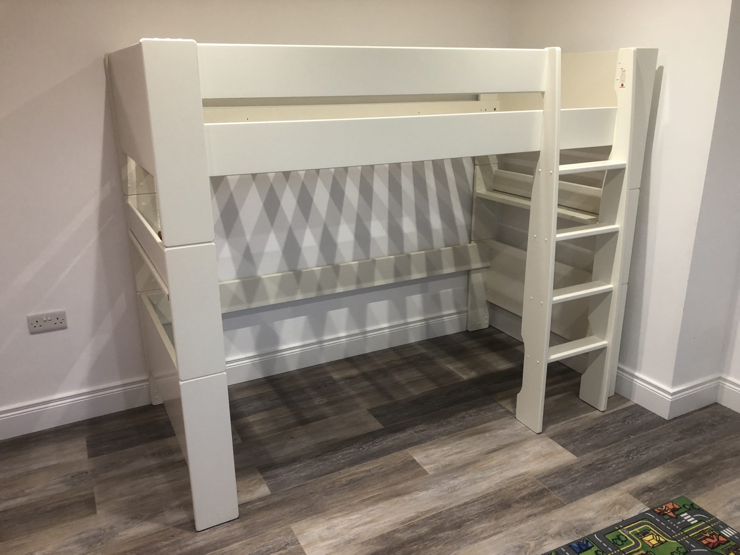 White high sleeper bunk bedframe – Millvale Home