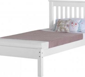 White wooden bedframe available in 3ft/4ft6/5ft