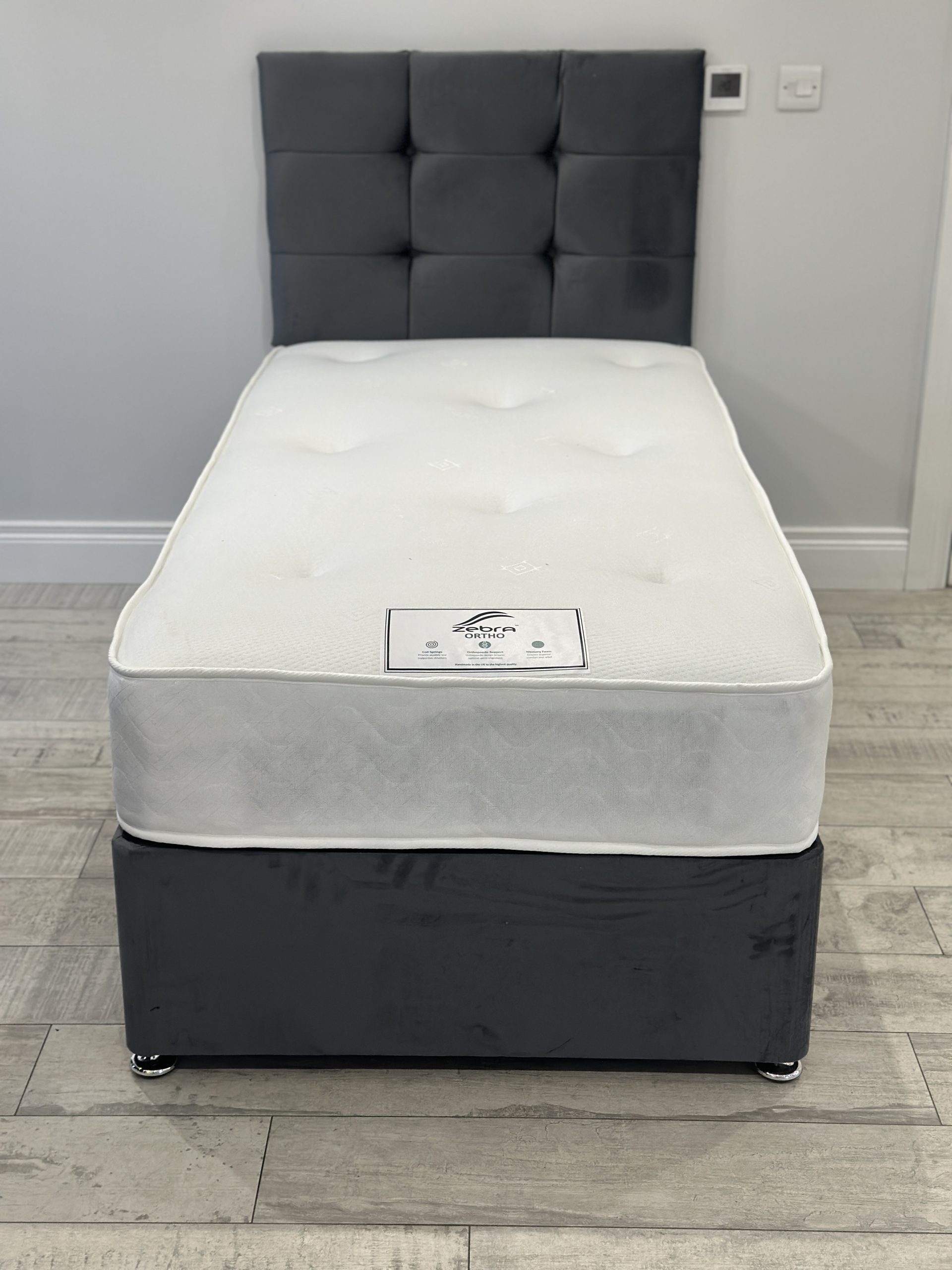 charcoal divan set’s available in 3ft single 4ft6 double 5ft king size