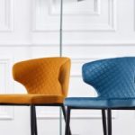 DINING CHAIRS BLUE R MUSTARD