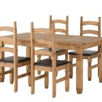 Corona 5ft table with 4 leather seats r wooden seats