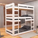 Triple single 3ft bunk bedframes available in white r navy