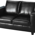 2 seater leather sofa black/brown