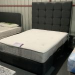 OFFER 5ft charcoal divan bed with 54 inch headboard also 1500 pocket sprung mattress