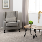 Grey fabric fireside chair