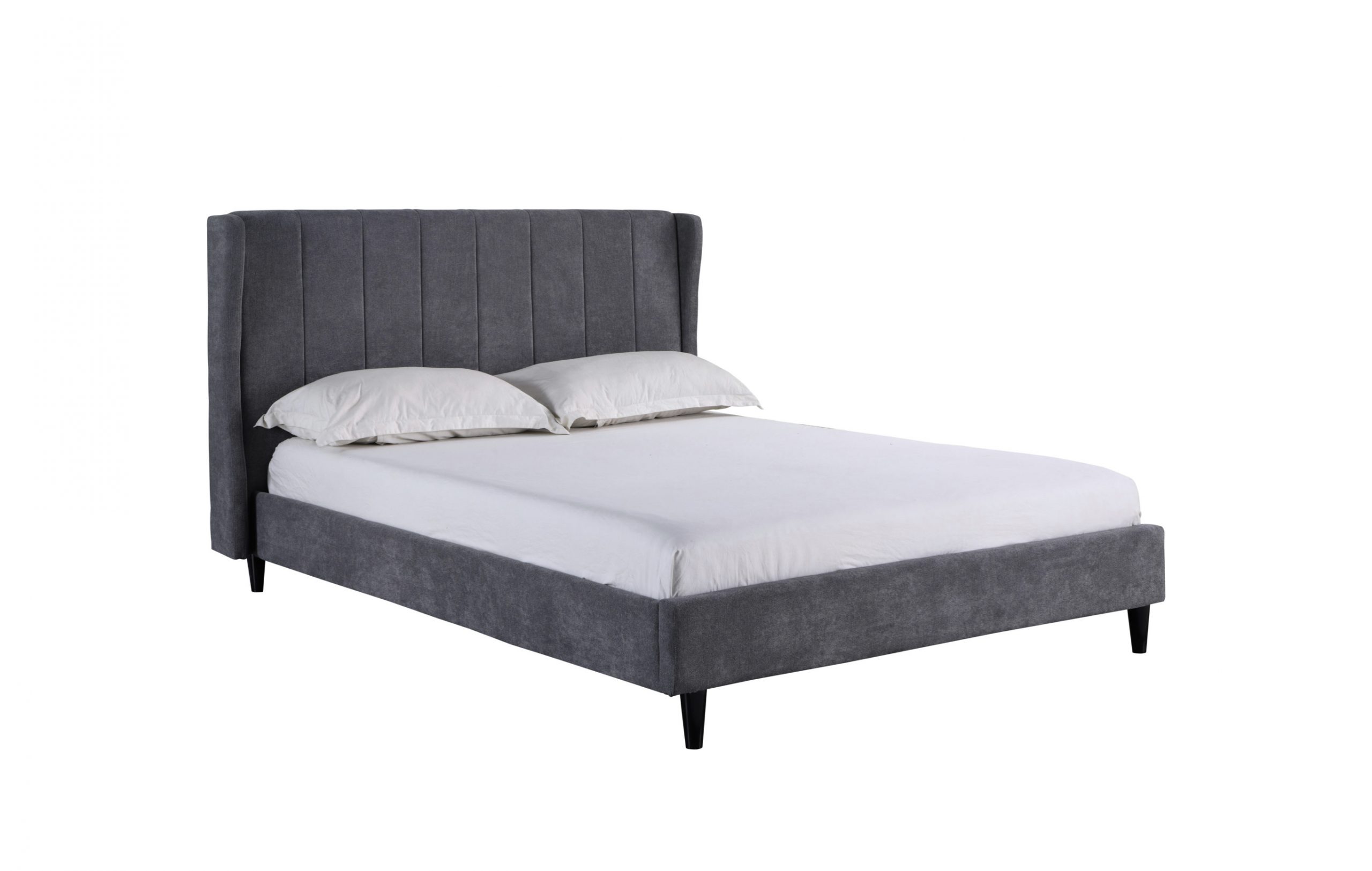 79CC9F69-AB78-48B5-B2FC-0DFEDEB68834-scaled-1.jpeg 4ft6 grey fabric bedframe also in 5ft - Image 1