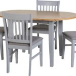 Grey extending table with 4 chairs
