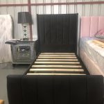 3ft single black plush velvet bedframe