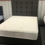 5ft king size charcoal divan bed with headboard and pocket sprung mattress