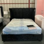 4ft6 double black velvet bedframe