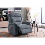 Recliner chair available in grey/denim blue/red