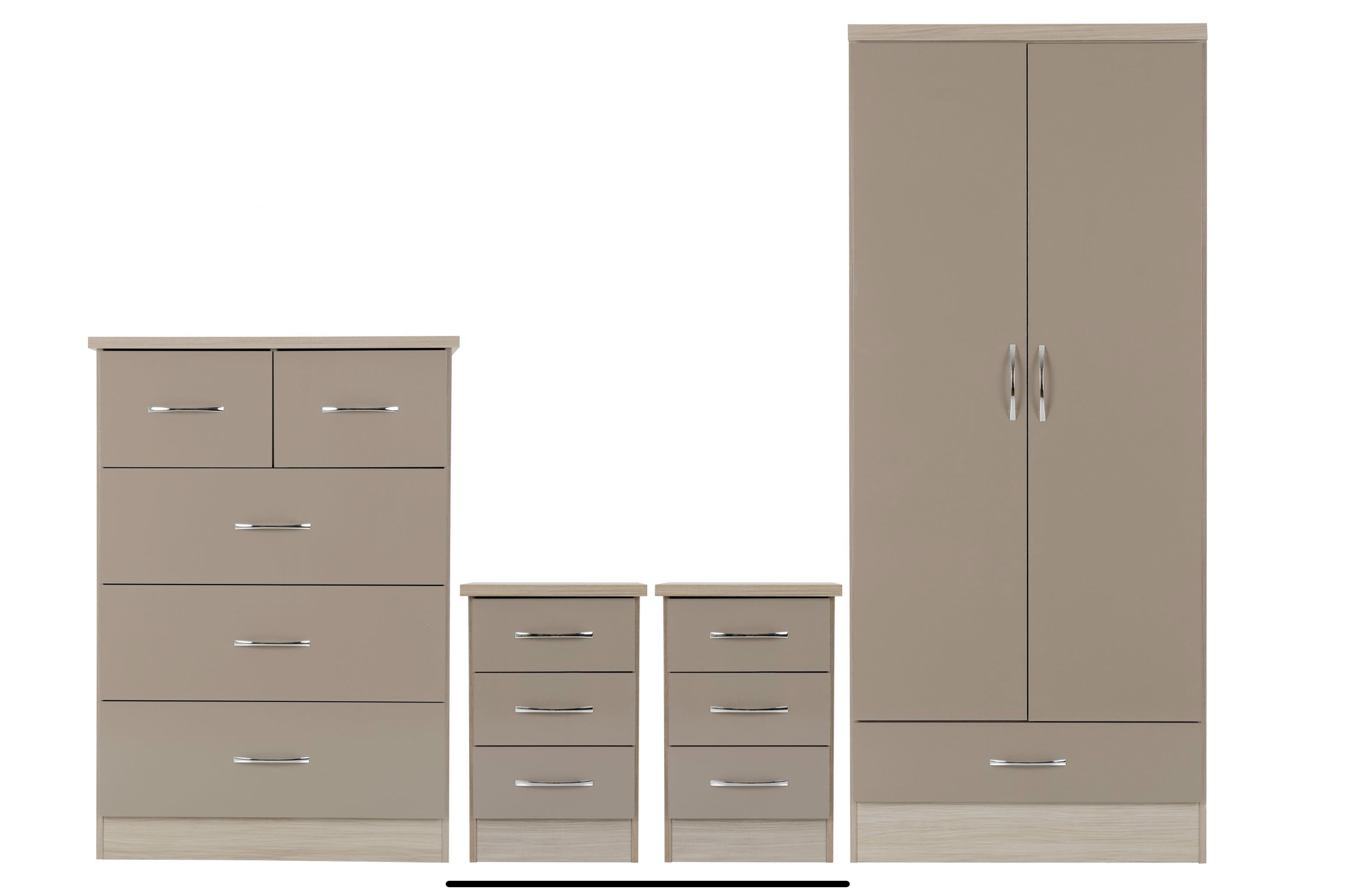 F1FB80BF-19E0-4DBB-9128-AE5B11A56B90.jpeg Nevada 2 door bedroom set black gloss /oyster gloss - Image 1