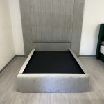 4ft6 double silver plush velvet bedframe