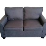 Grey fabric sofa bed.