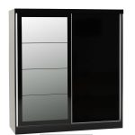 Nevada 2 door slide robe black gloss/white gloss/grey gloss