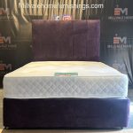 4ft6 double purple divan set with 56 inch floor standing headboard