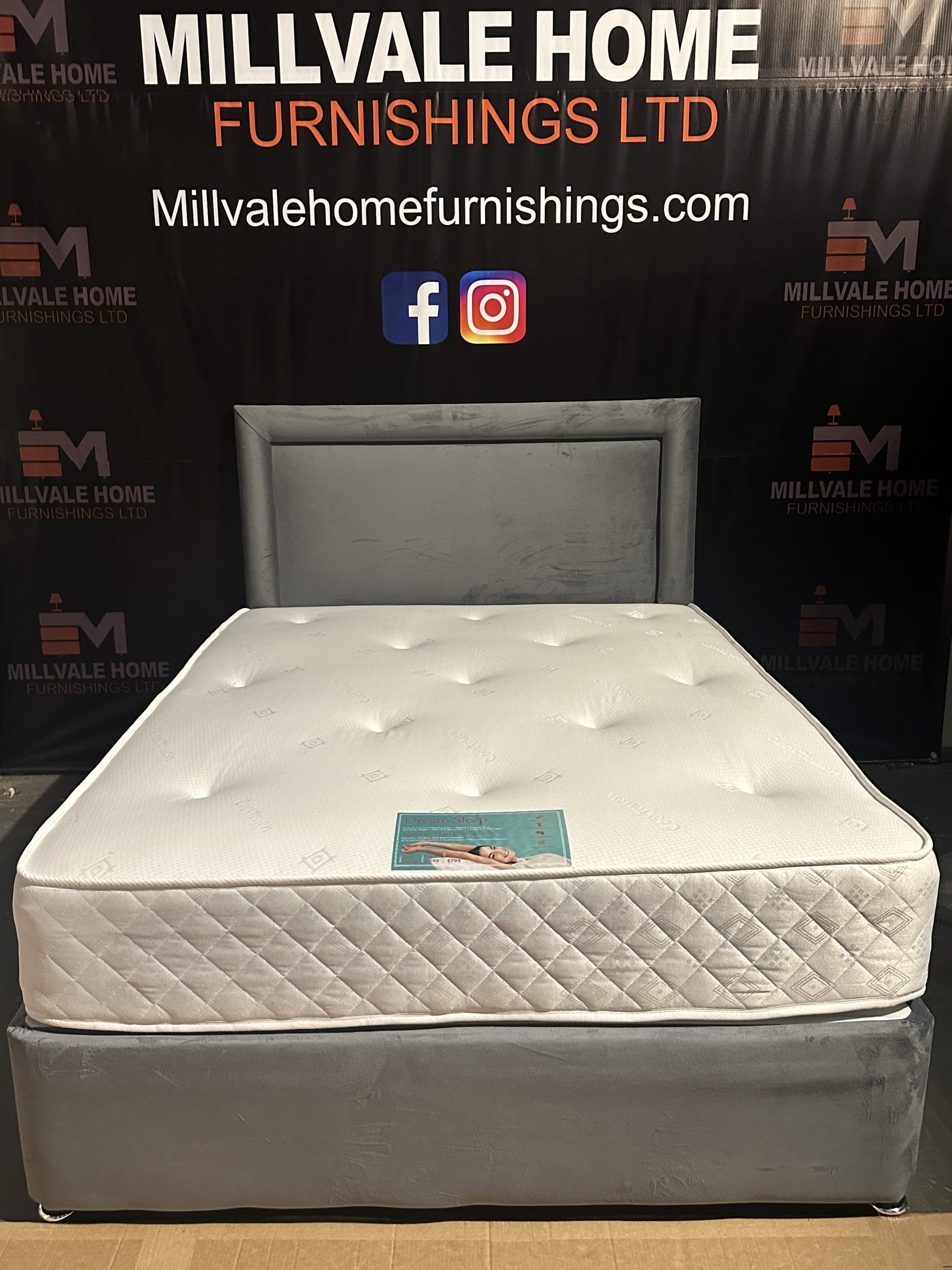 IMG_3822-scaled-1.jpeg 4ft6 double divan bed set in grey plush velvet - Image 1