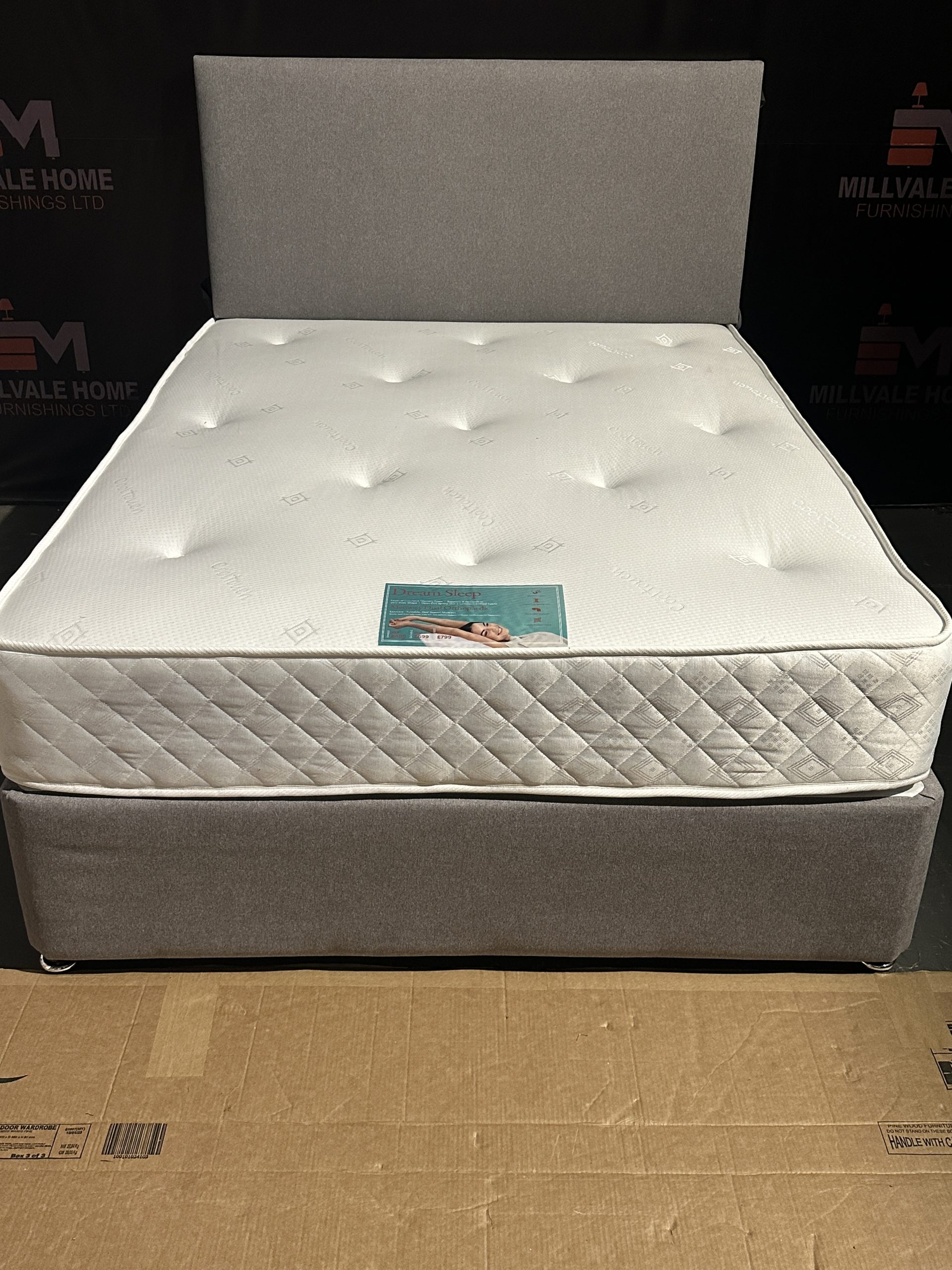 IMG_3825-scaled-1.jpeg 4ft6 double grey divan set - Image 1