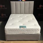 4ft6 double light grey divan set