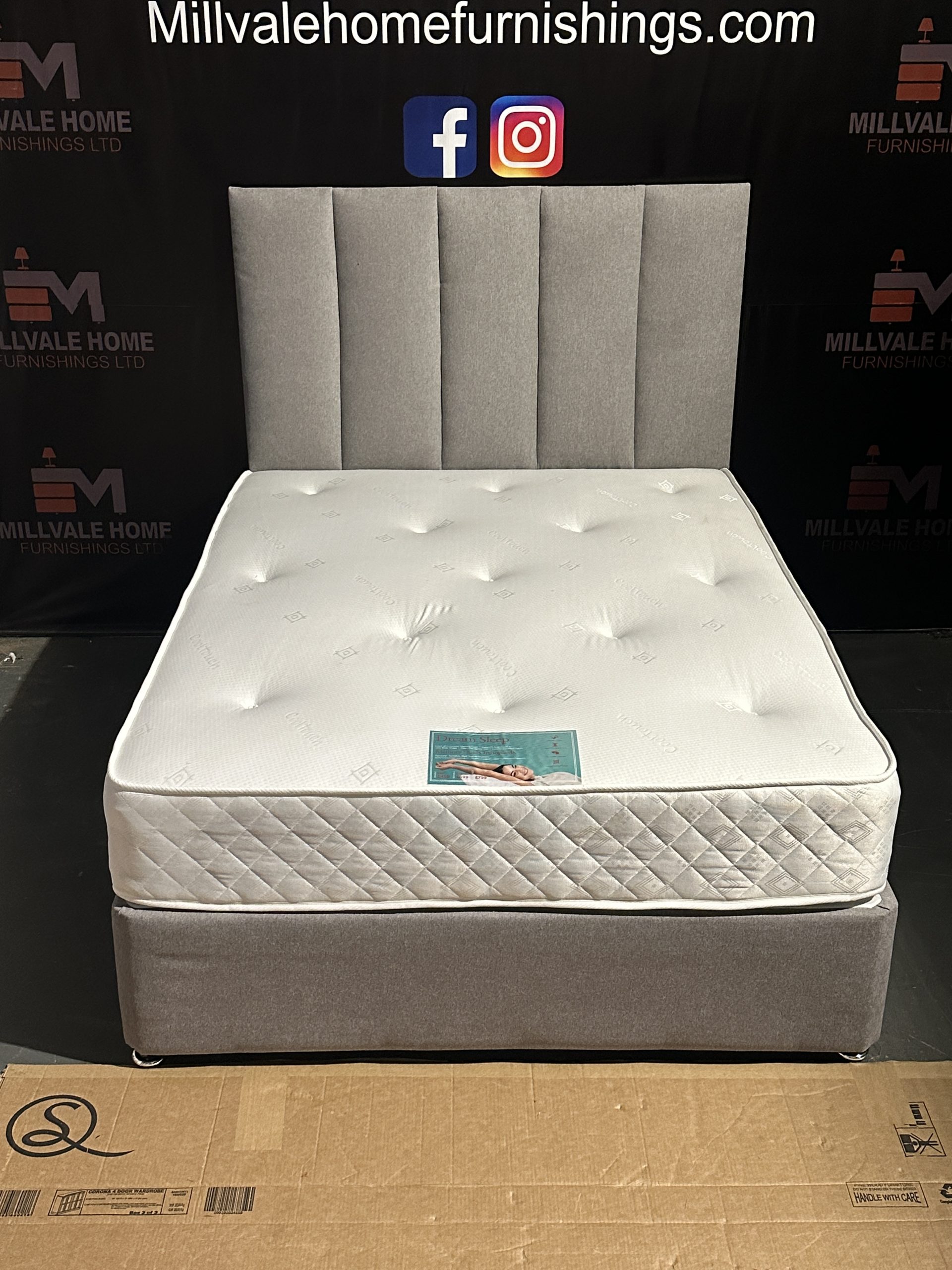 IMG_3830-scaled-1.jpeg 4ft6 double light grey divan set - Image 1