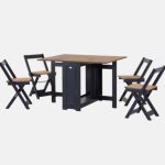 Fold away Table with 4 chairs available in navy blue/grey/white